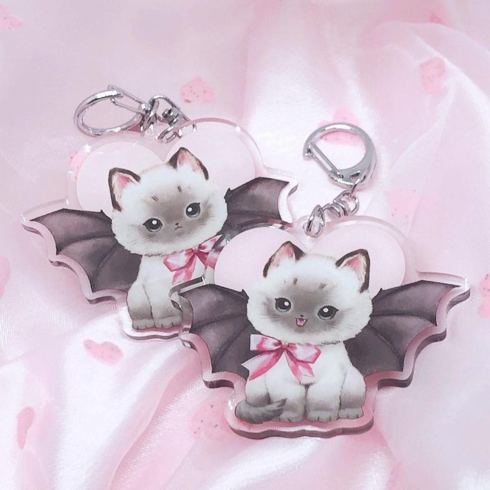 Bat Cat Keychain Charm - Picture 3 of 3